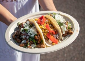 plate with tacos