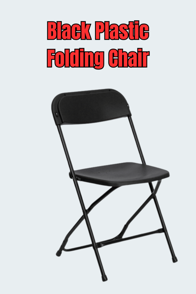black folding chair