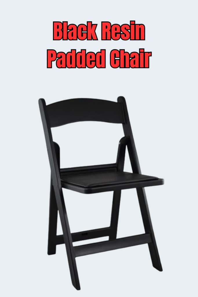 black resin folding chair