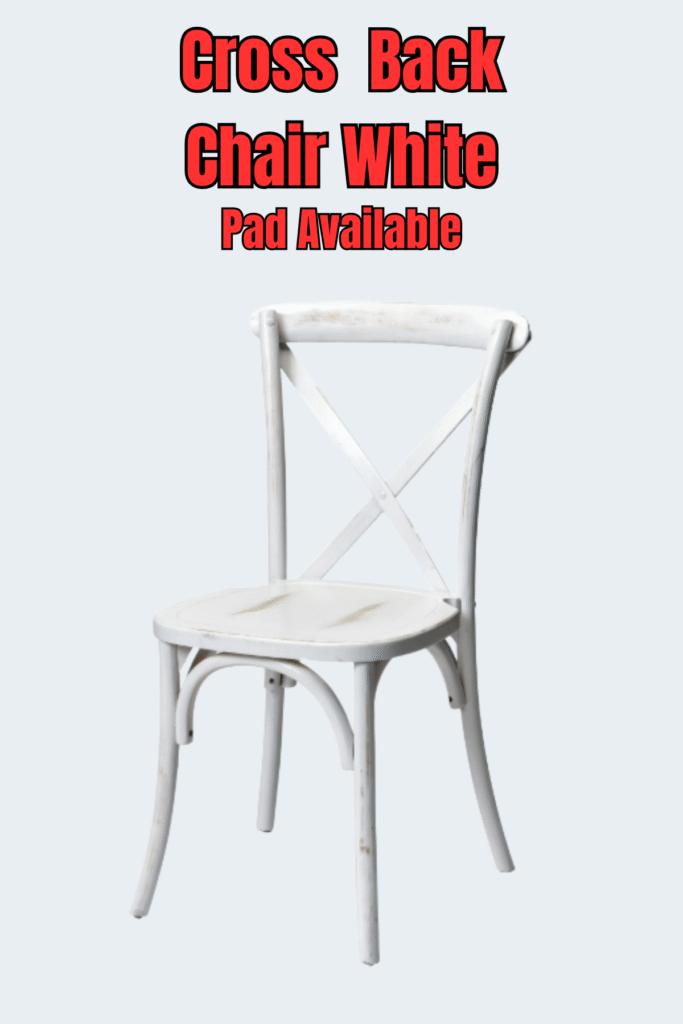 white cross back chair