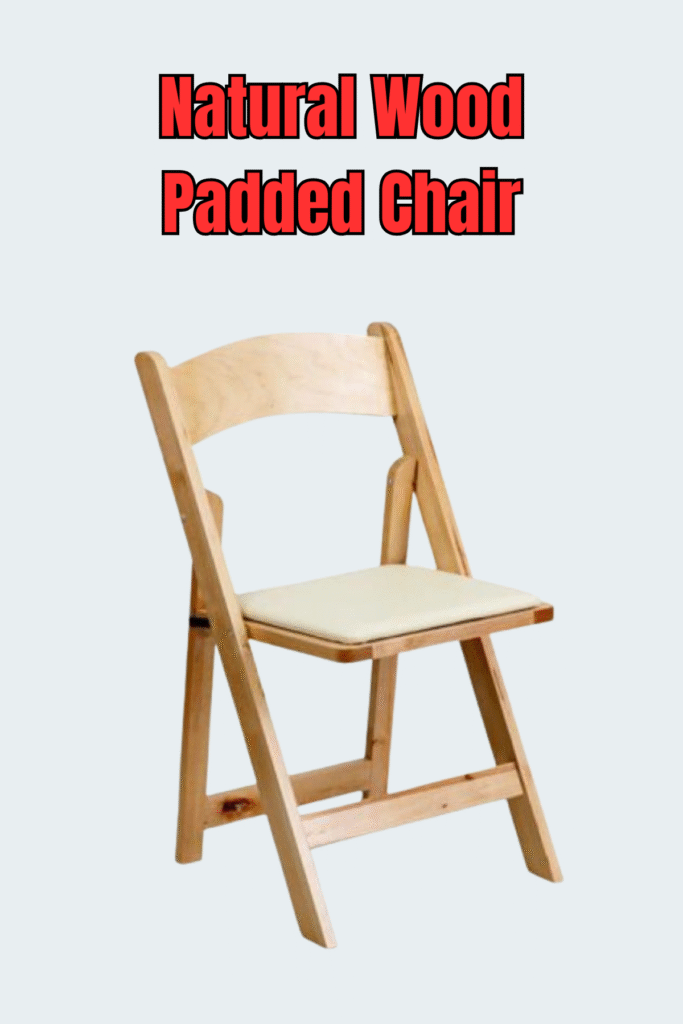 natural wood padded chair