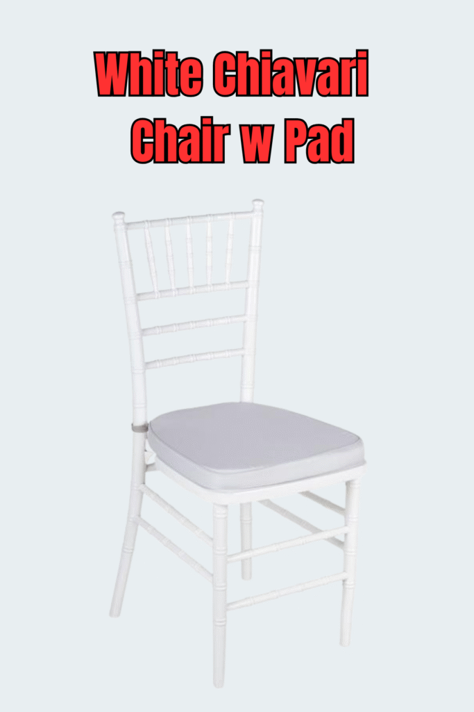 white chiavari chair with pad