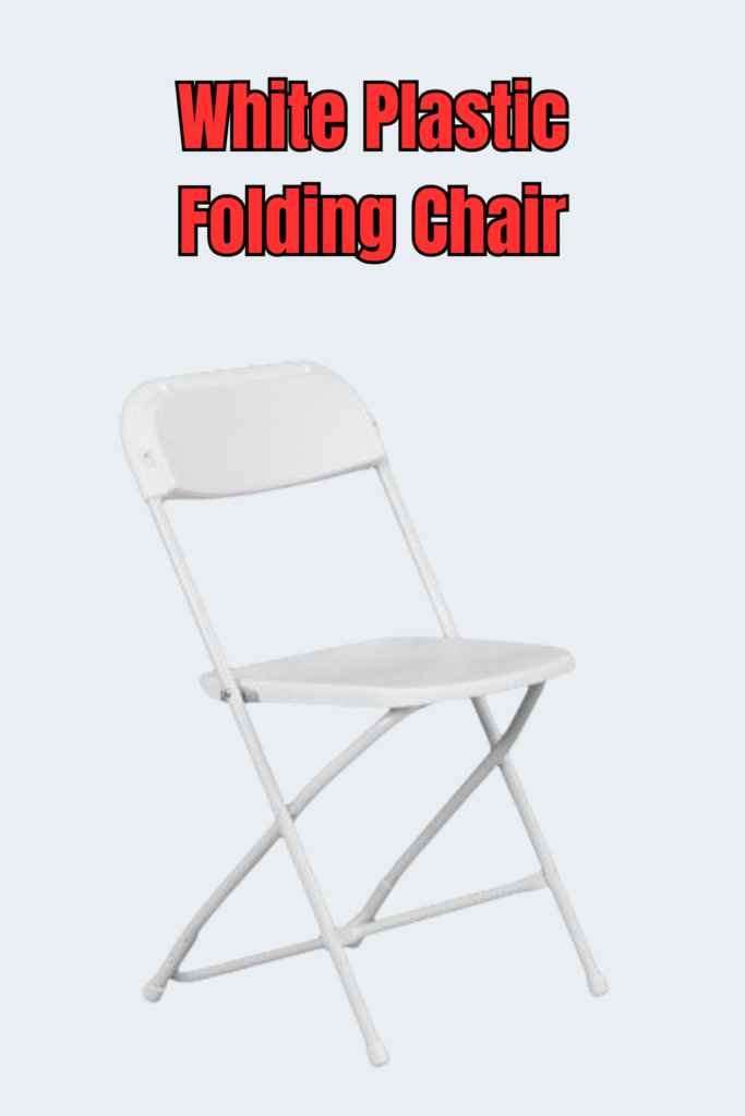 white folding chair