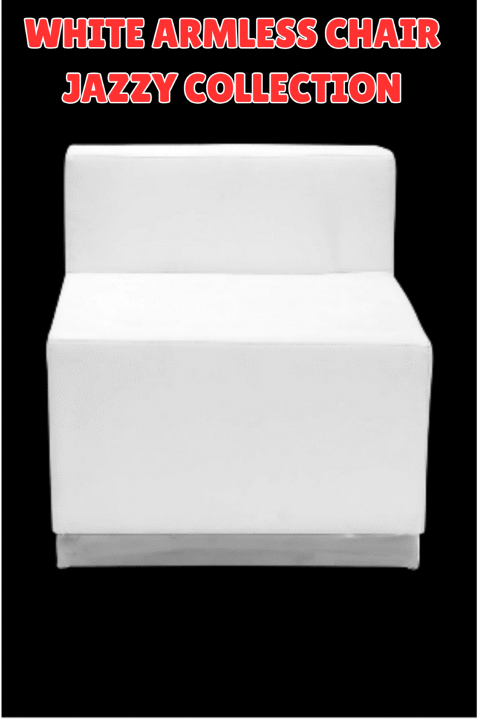 whaite armless chair for rent parties